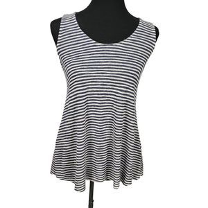 Anthropologie w5‎ womens sleeveless striped tank top blue cream textured Small